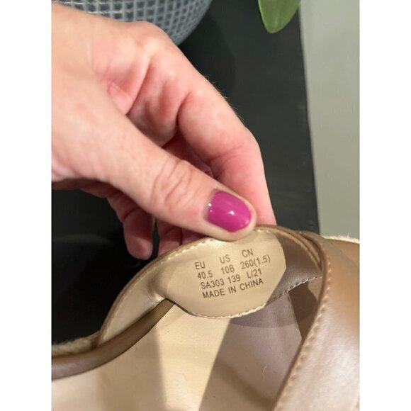 Stuart Weitzman Mykonos Espadrille Braided Leather Wedge Sandal Brown Womens  10 - Picture 12 of 14